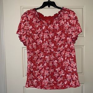 St Johns Bay ruffle top size large